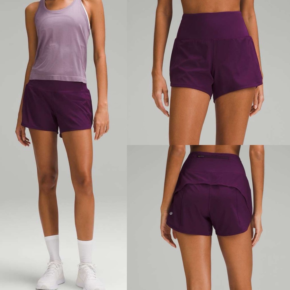 NWT Women Lululemon Speed Up High-Rise Lined Short 4" Dramatic Magenta  Sz 2